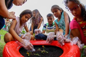 Imagem da notícia - Governo do Estado incentiva atividade de jardinagem para crianças do Prosamim